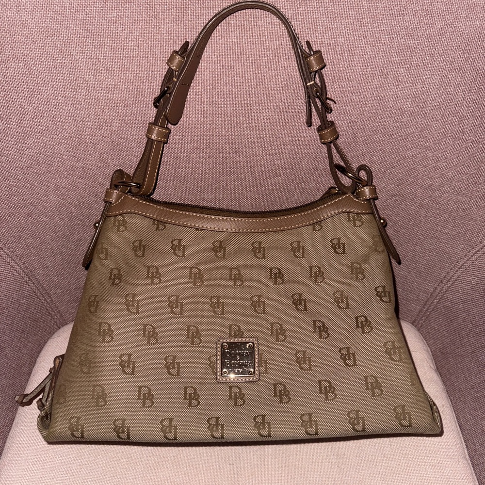 Dooney & Bourke Tan Logo Shoulder Bag (vintage- early 2000s)